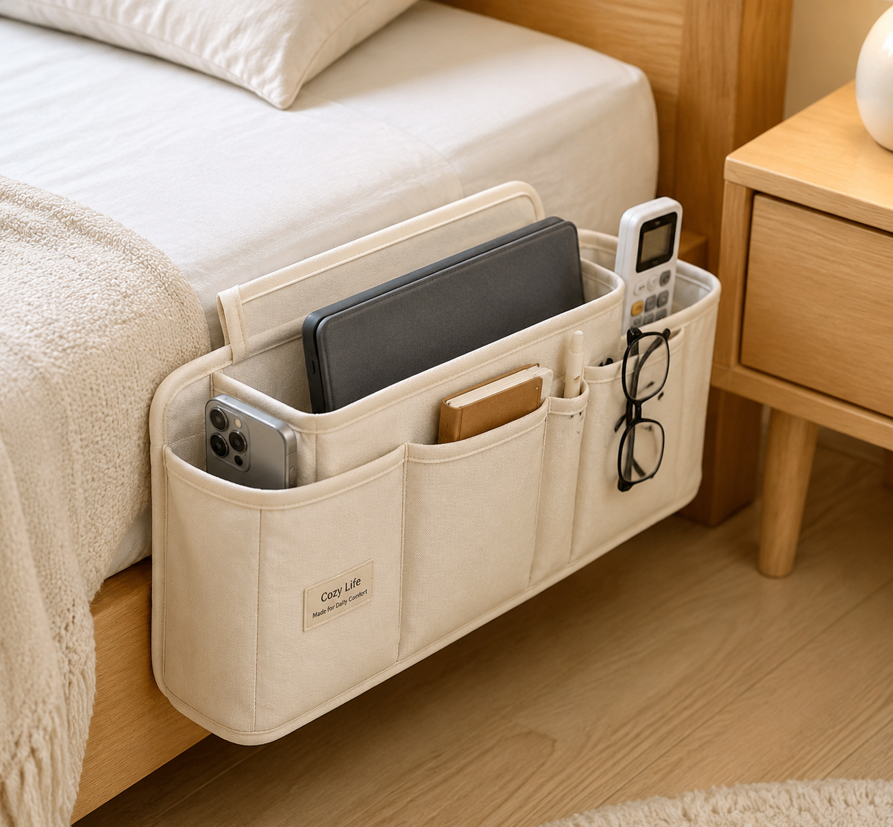 metaventralife™ CozyCloud Bedside Organizer Pocket